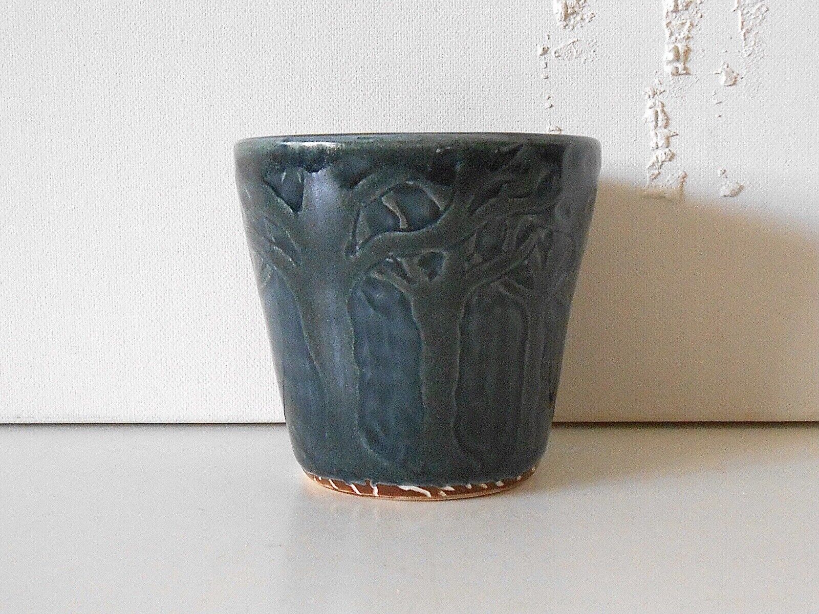 Yunomi Studio Art Pottery Blue Forest Tea Cup Handmade Clay Japanese Art Tea Cup