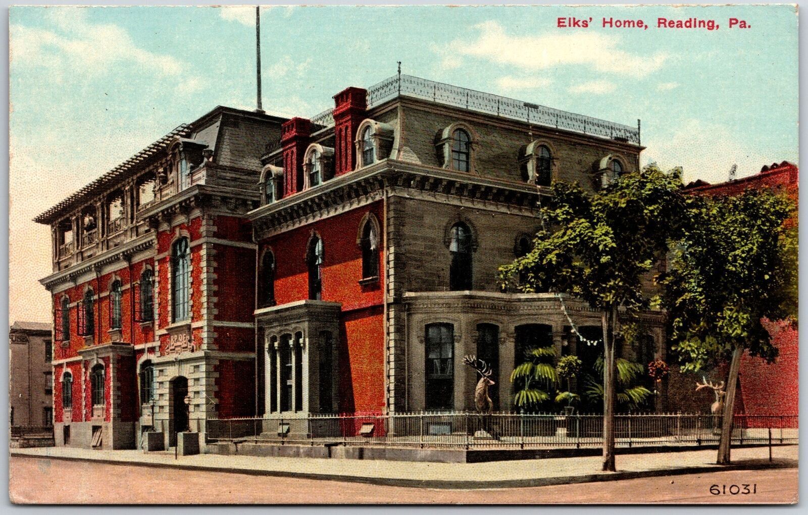 Elks\' Home Reading Pennsylvania PA Passageway & Building Landmarks Postcard