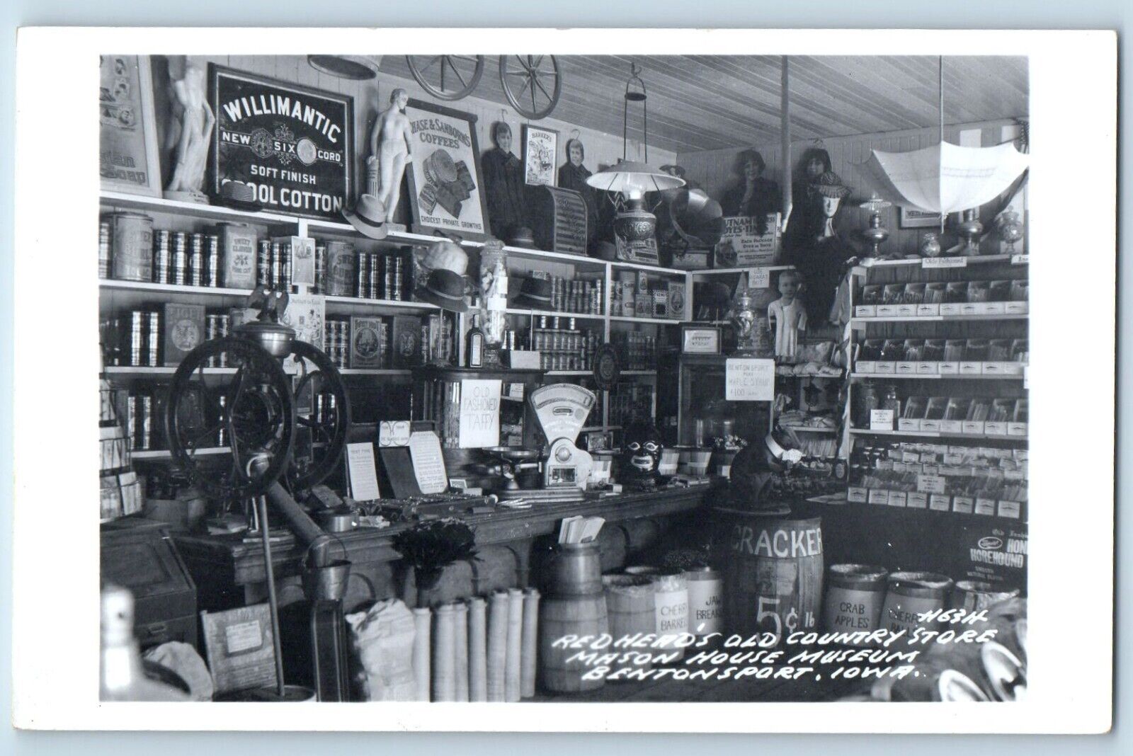 Bentonsport Iowa IA Postcard RPPC Photo Red Head\'s Old Country Store Mason House