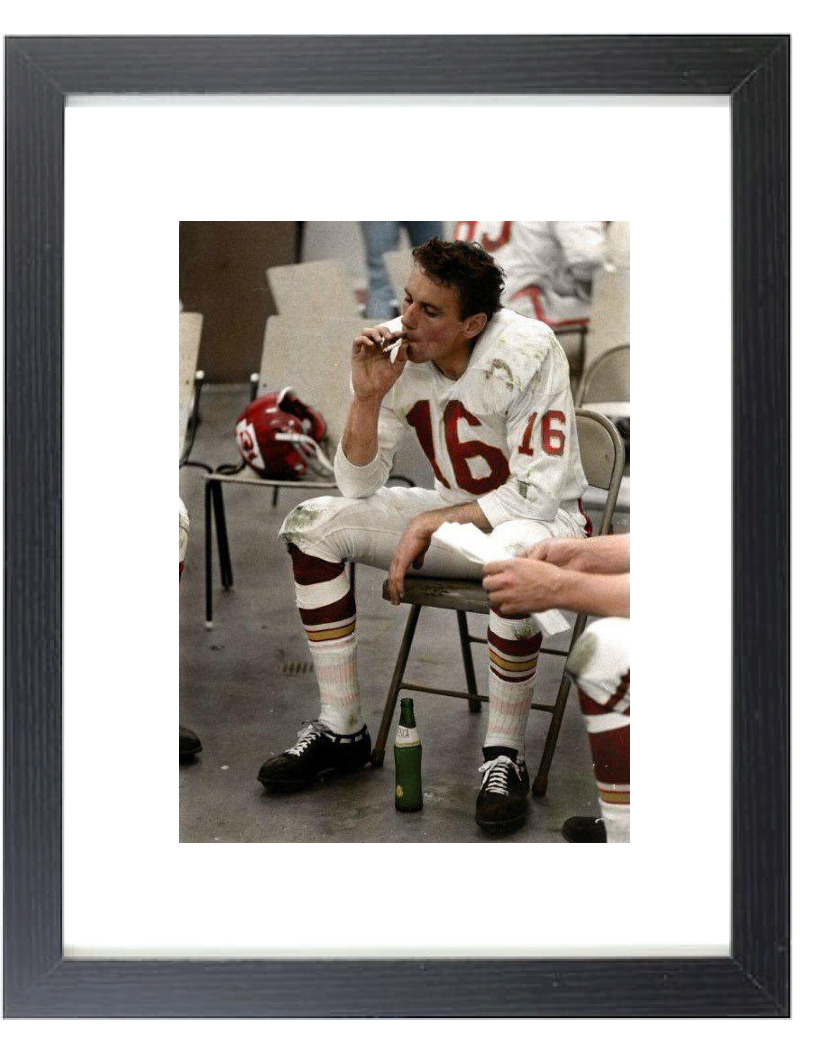 Chief's QB Len Dawson Smoking and Drinking Matted & Framed Picture Photo