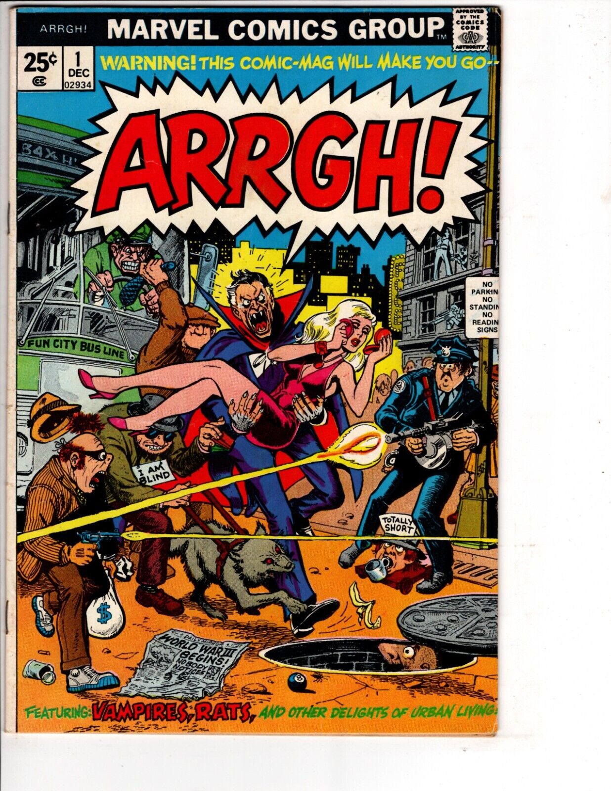 Arrgh #1 Comic Book 1974 Marvel Spoof FN/VF