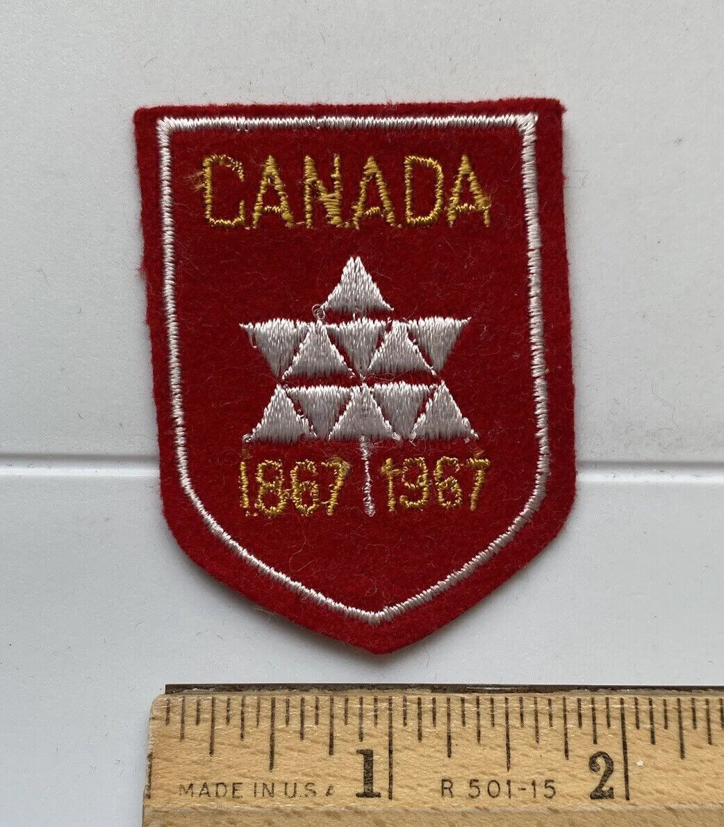 Canadian Centennial 1867-1967 Canada Souvenir Red Felt Embroidered Patch Badge