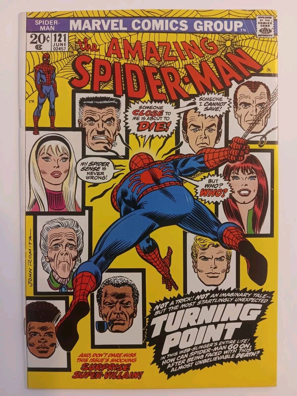 Amazing Spider-Man # 121 Key Death of Gwen Stacy 1973 Romita Sr Marvel Bronze