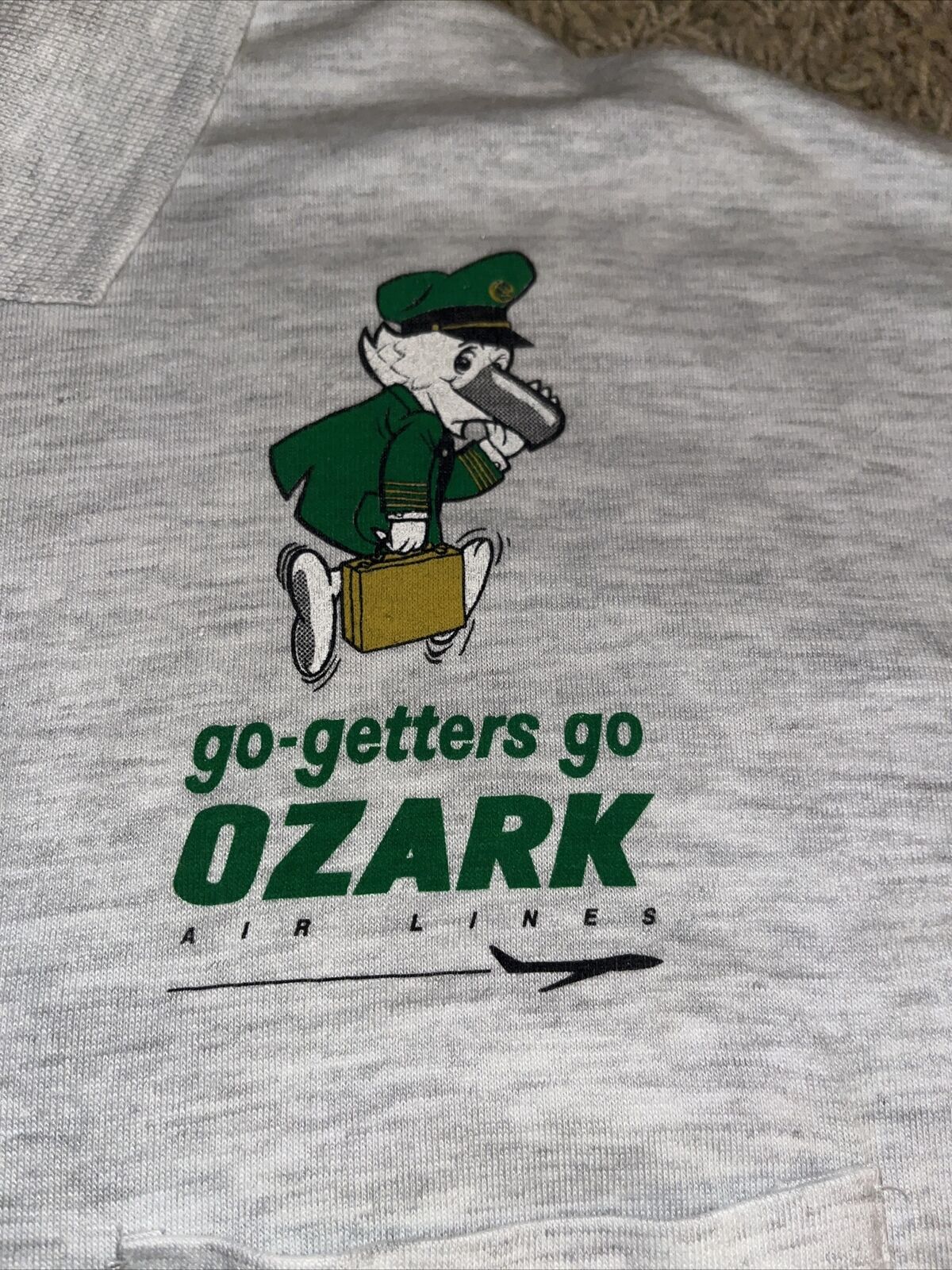 Rare Vintage Ozark Airlines go-getters go Ozark Airlines Polo Shirt