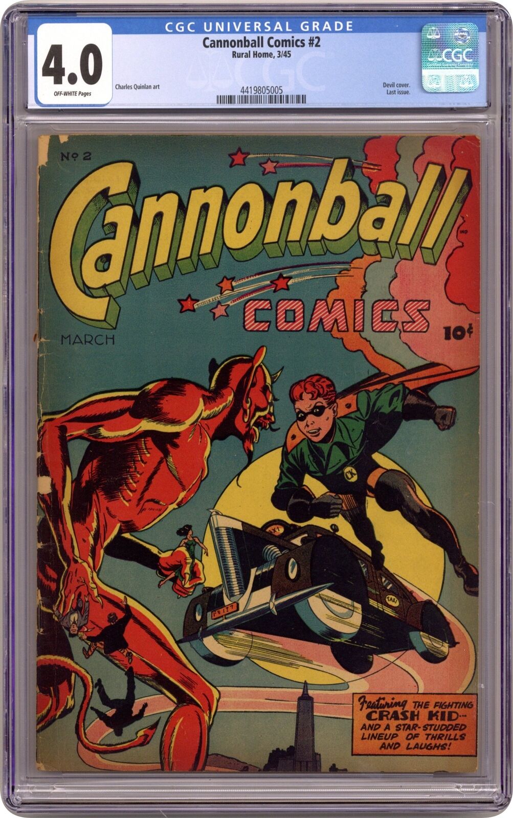 Cannonball Comics #2 CGC 4.0 1945 4419805005