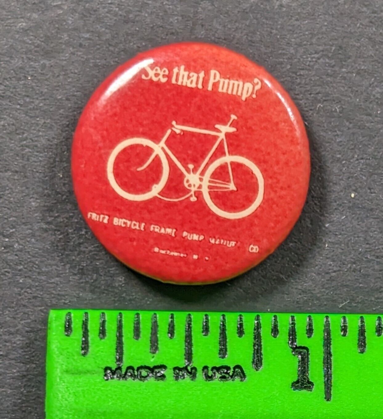 Vintage 1890-1910 See That Pump Bicycle Pinback Pin