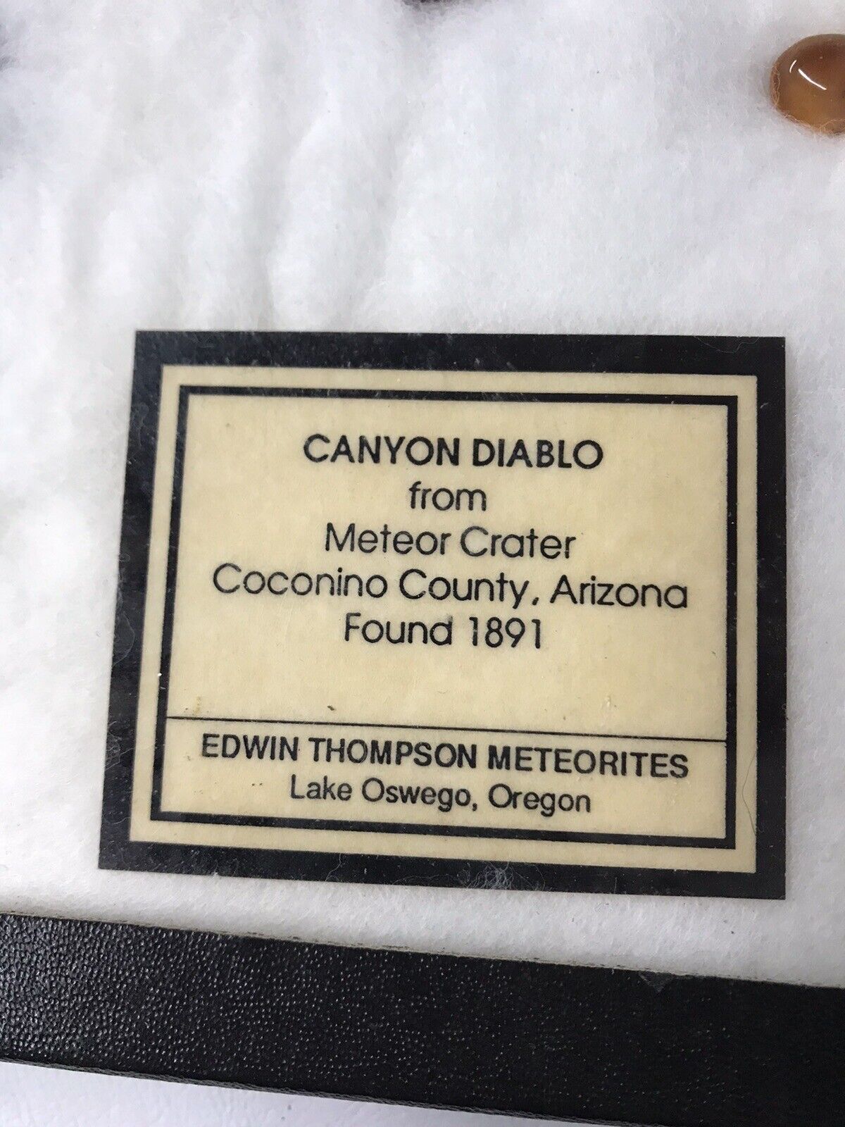 Meteorite Lot Found 1891 CANYON DIABLO Edwin Thompson Meteorites Meteor RARE