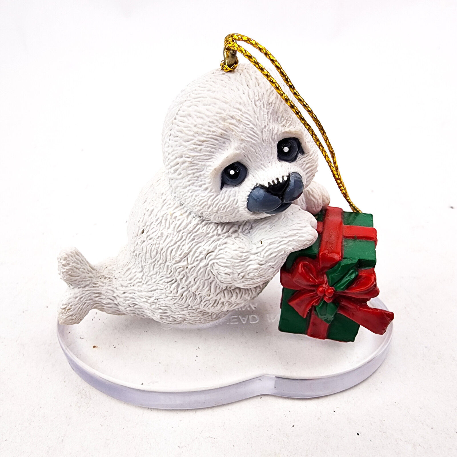 Vintage Morehead Christmas Ornament Baby Seal with Present Endangered Young\'uns