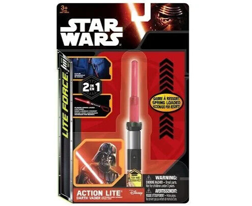 Darth Vader Lightsaber Action Lite Force Mini Glowing Spring-Loaded Star Wars