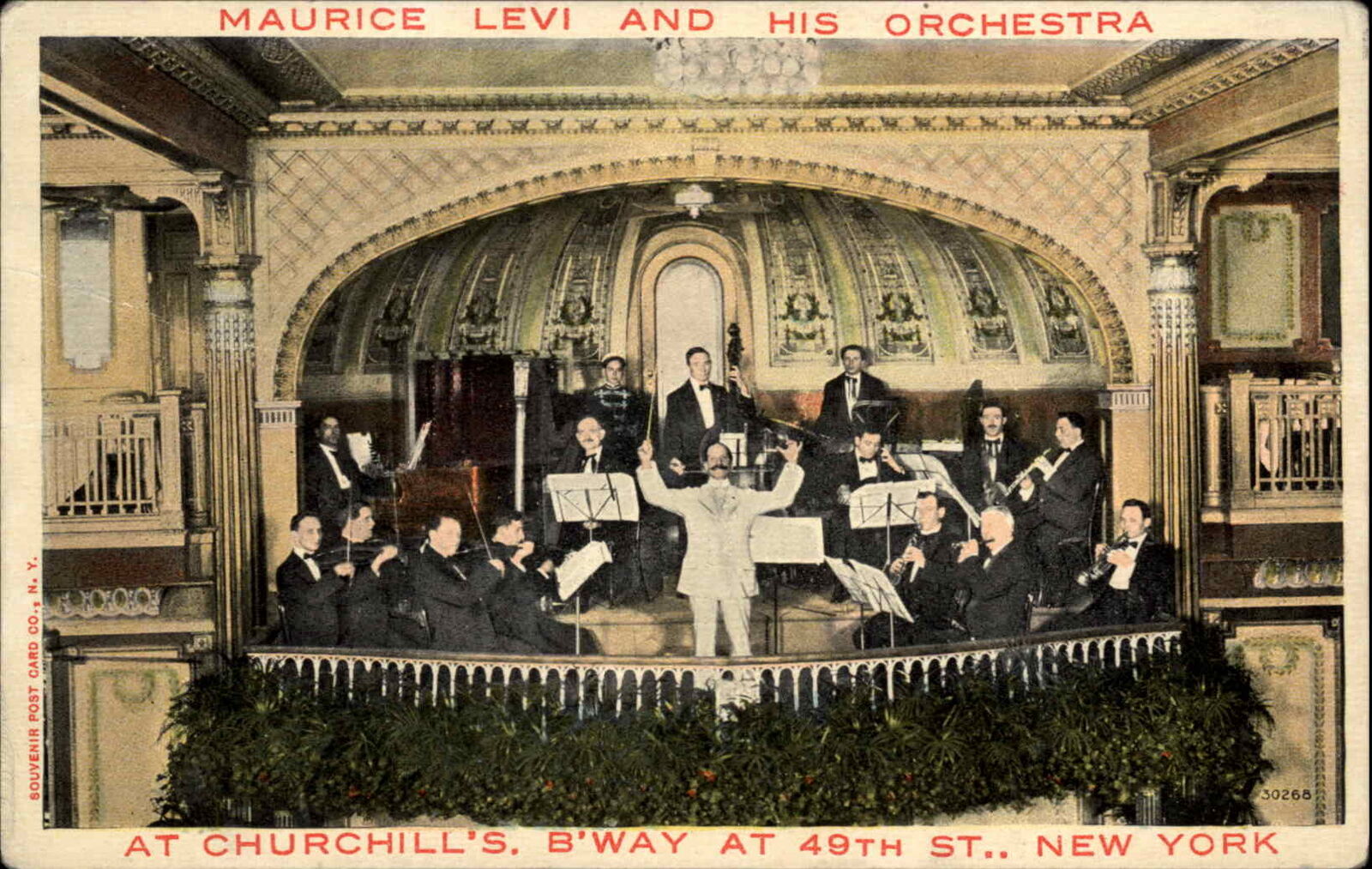 New York City NYC NY Churchill's Broadway Maurice Levi Orchestra Vintage PC