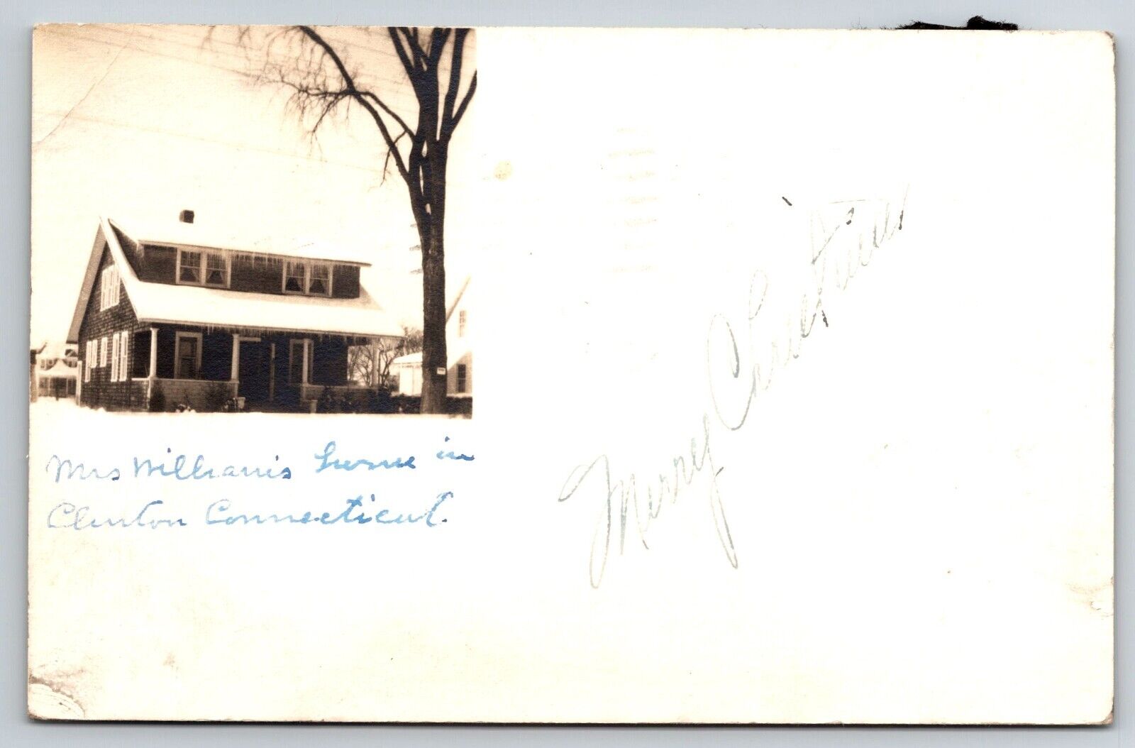 RPPC Two Story Home in Clinton, Connecticut c1934 Postcard RPP108