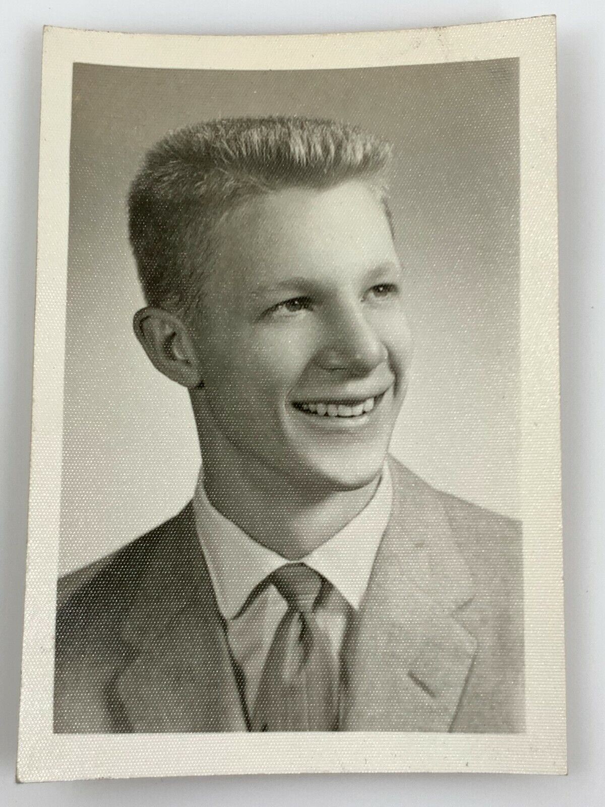 AgB) Found Photo Photograph 1950\'s High School Young Man B&W Colorado