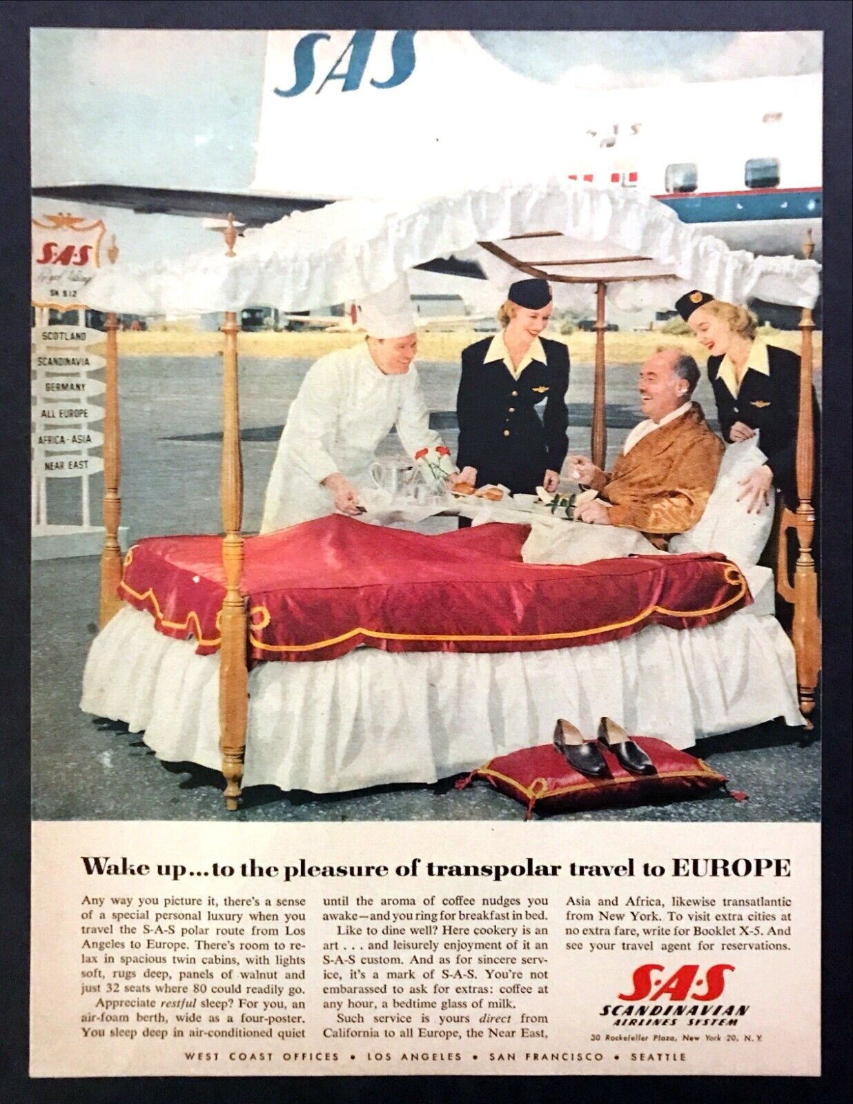 1956 SAS Airlines Stewardess photo \