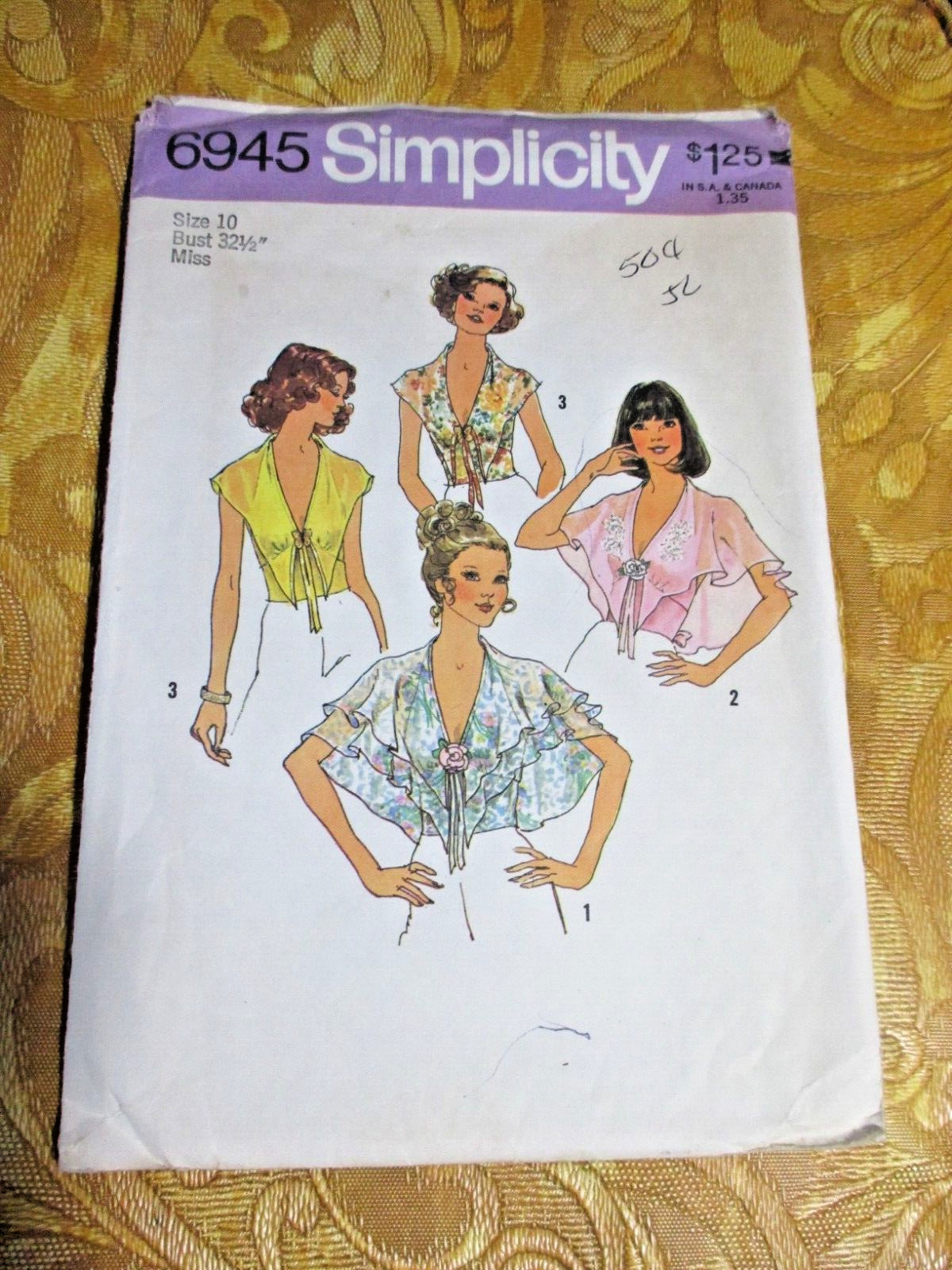 VTG 1975 Simplicity Sewing Top  Halter Bra Pattern 6945 ￼Misses Size 12 Bust 34
