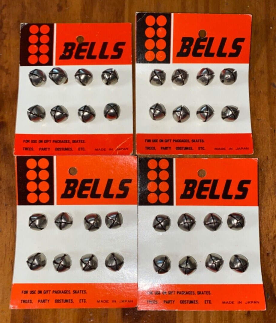 32 Vintage Jingle Bells on Cards - Made in Japan - Texas Winn's Dime Stores