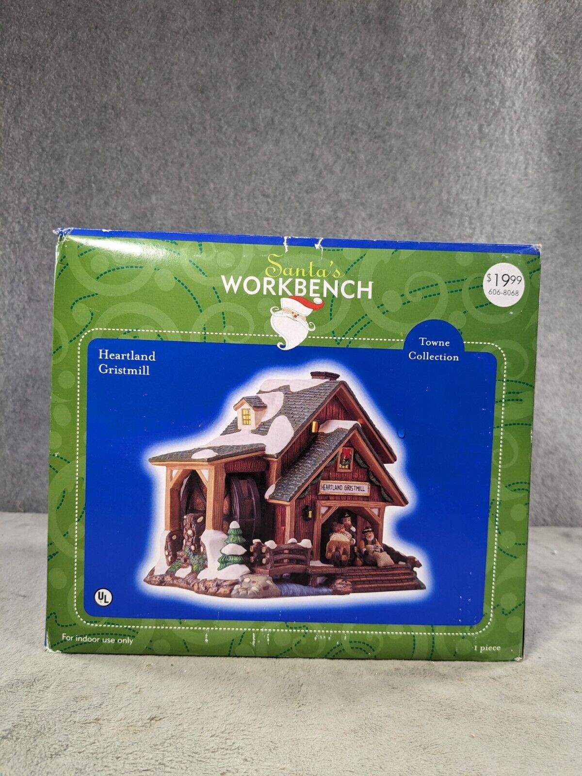 Heartland Gristmill Santa’s Workbench 6.5” Porcelain Holiday Light-up