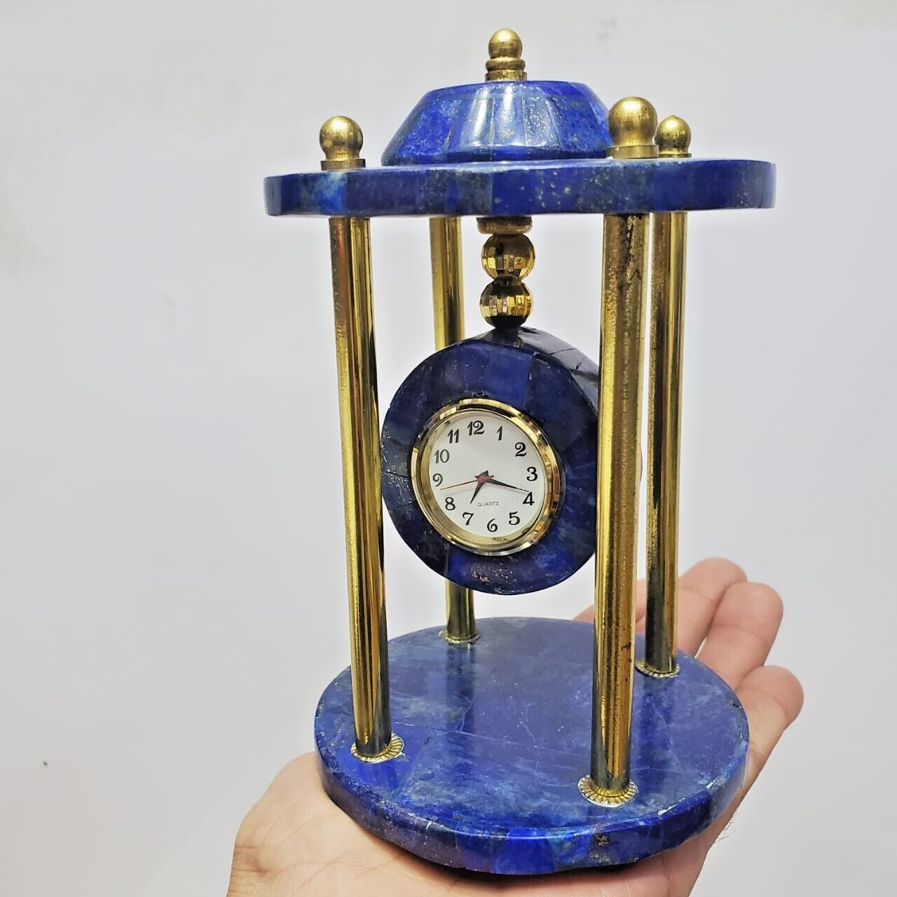 Vintage Lazpis Lazuli Clock Tower Collectible (Original Piece) Crystal Stone