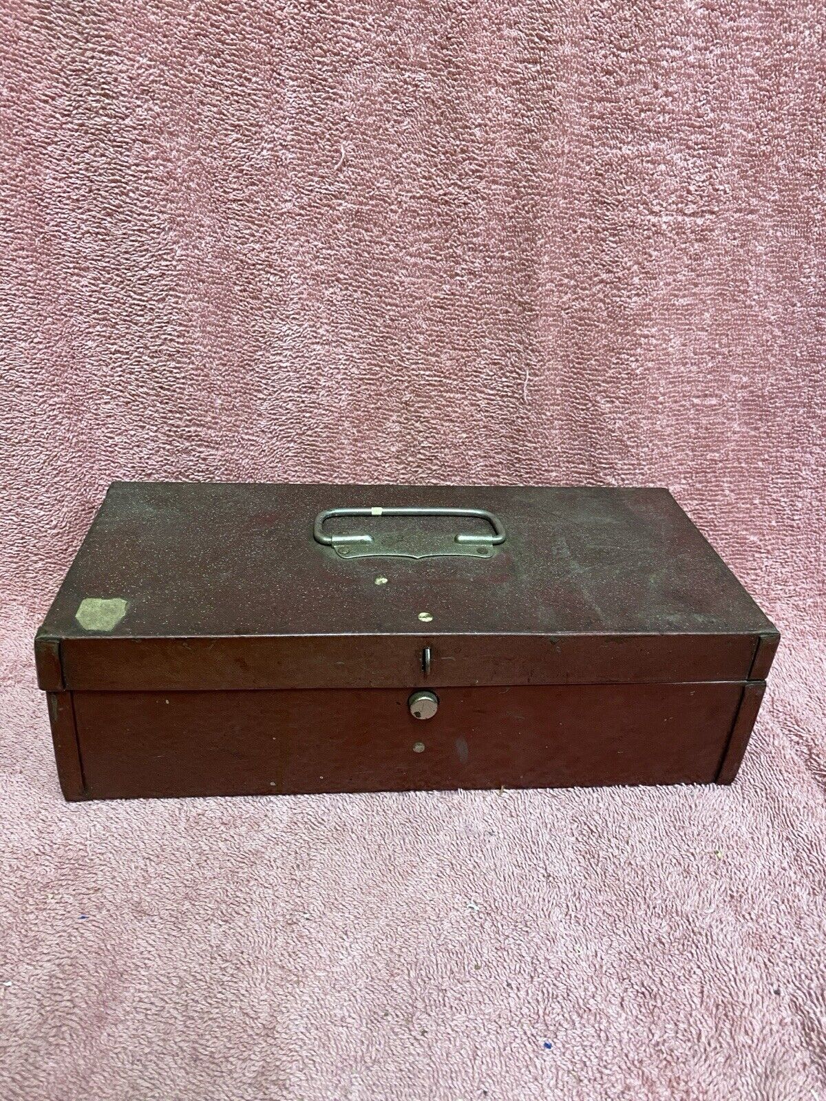 Vintage Metal Tool Box With Tools