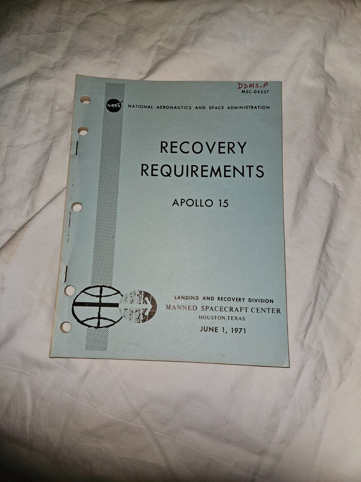 NASA Apollo 15 Recovery Requirments MSC Book Original