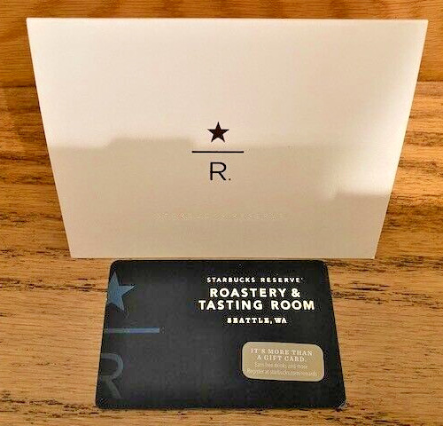 2014 Starbucks SEATTLE RESERVE and ROASTERY card and card holder, VG+ pin intact
