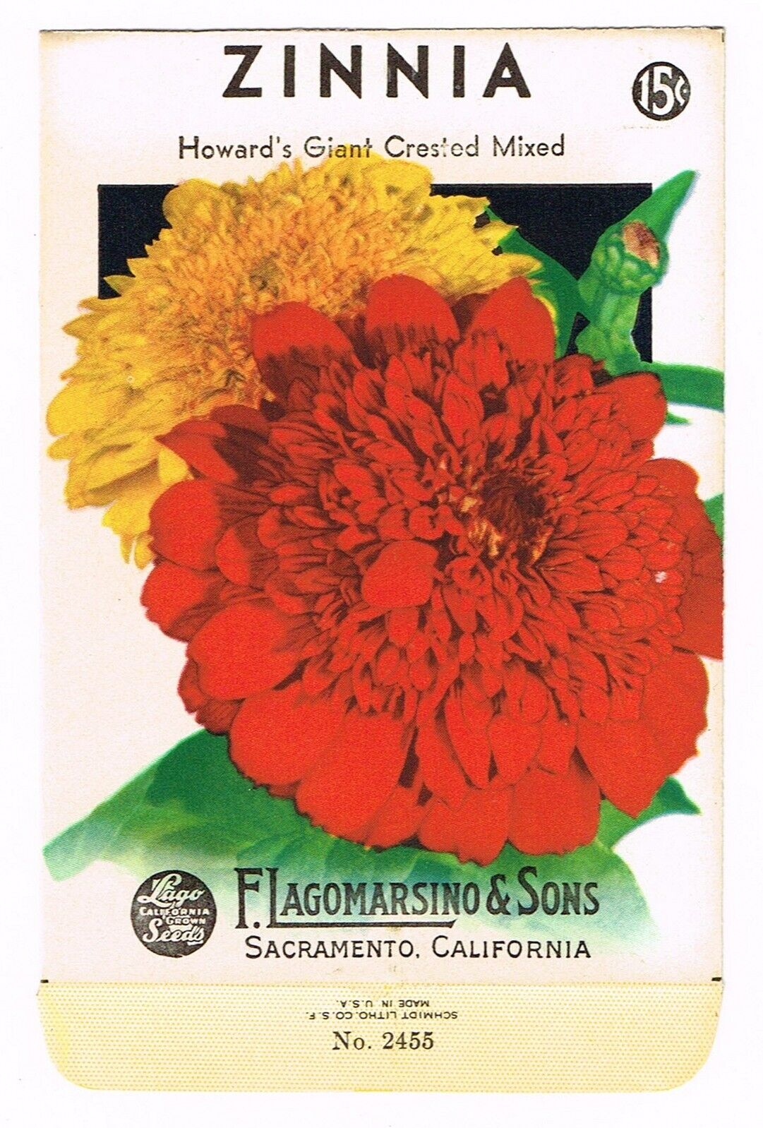 ORIGINAL VINTAGE SEED PACKETS FLOWERS C1930S-1940S SACRAMENTO ZINNIA HOWARDS