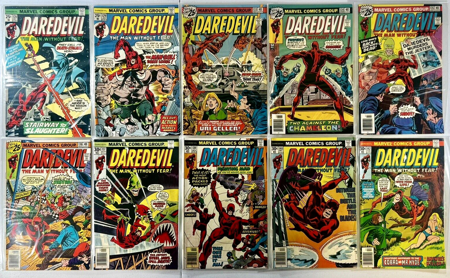 Daredevil #128-157 RUN Marvel 1975 Lot of 23