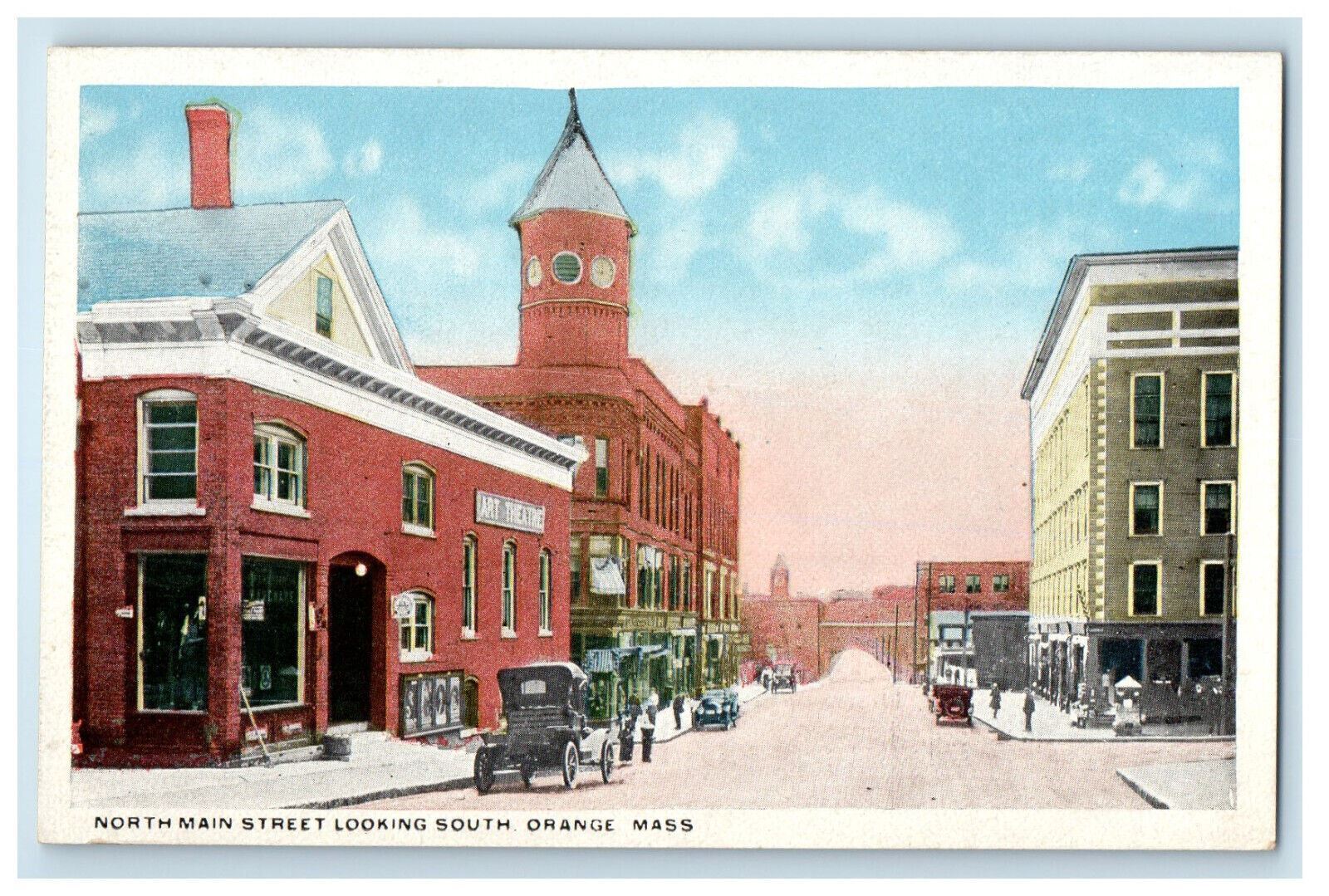 c1940s North Main Street Looking South Orange Massachusetts MA Postcard