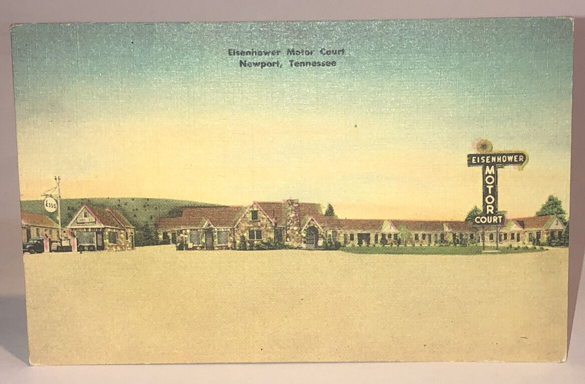 Postcard 1953 Eisenhower Motor Court Newport Tennessee TN Unposted Vintage