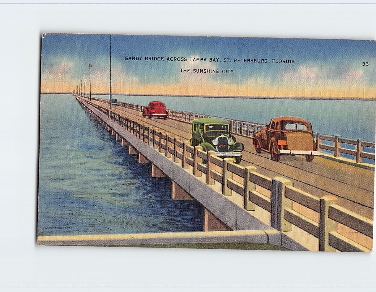 Postcard Gandy bridge Across Tampa Bay St. Petersburg Florida USA