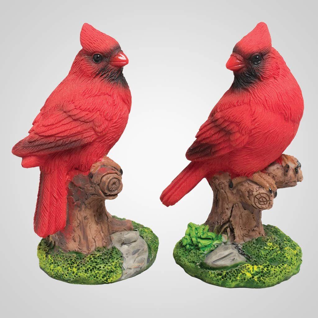 63382 Small Perched Cardinal Figurine Set of 2