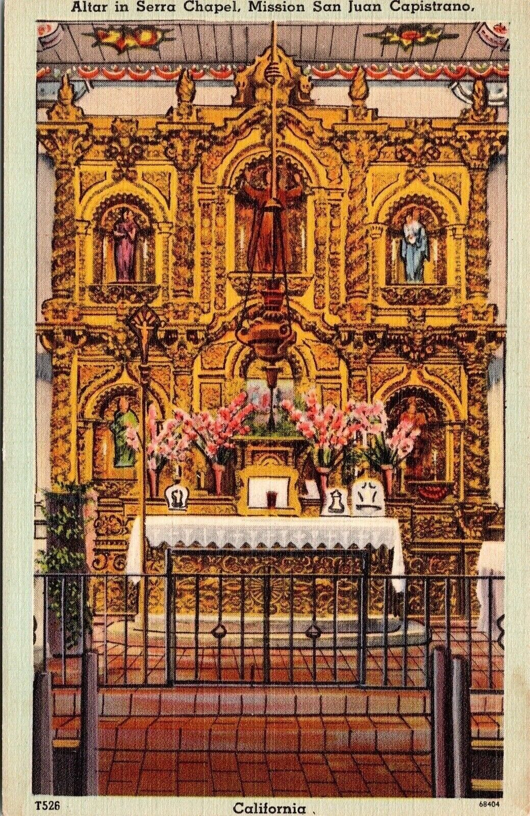 Serra Chapel Altar San Juan Capistrano Statues Church Barcelona Spain Postcard