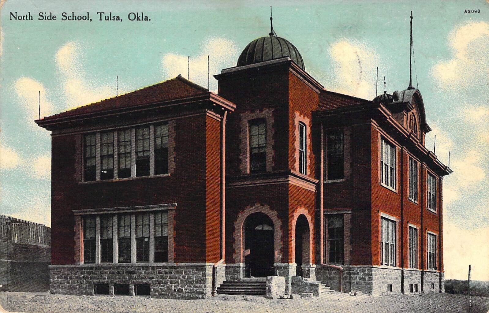 c.\'10, Chromo-litho Color, North Side School, Msg, Tulsa, Ok, Old Postcard