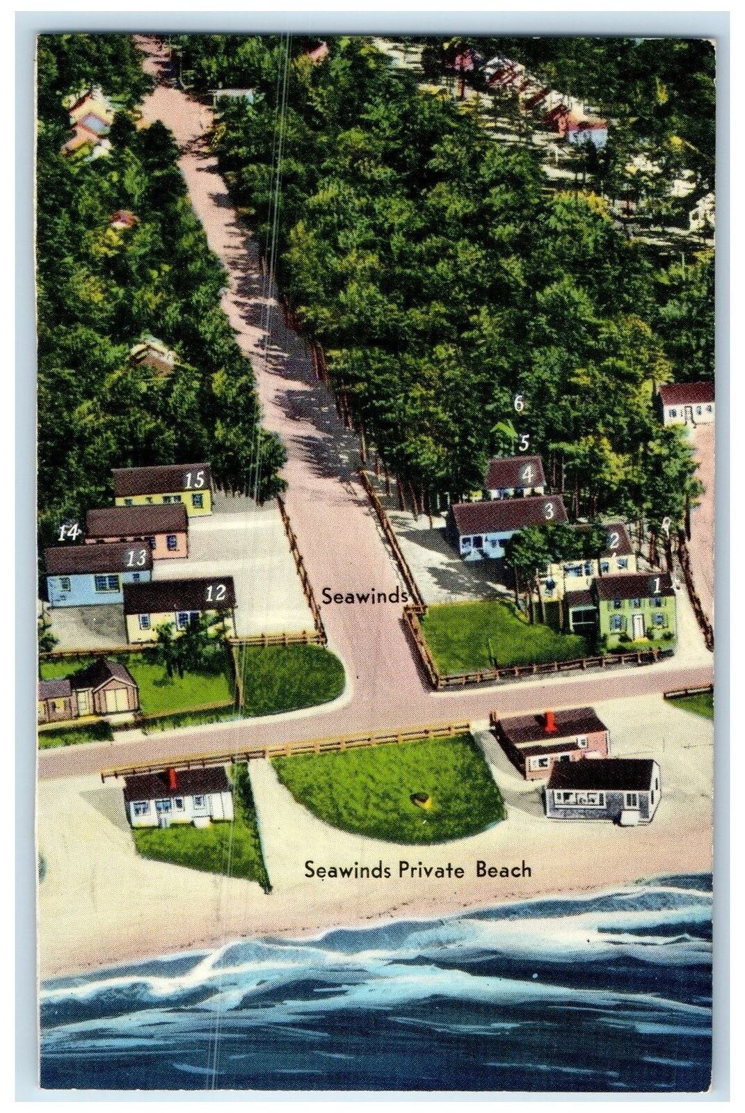 1954 Seawinds & Seacliffe Resort Restaurant Dennisport Massachusetts MA Postcard