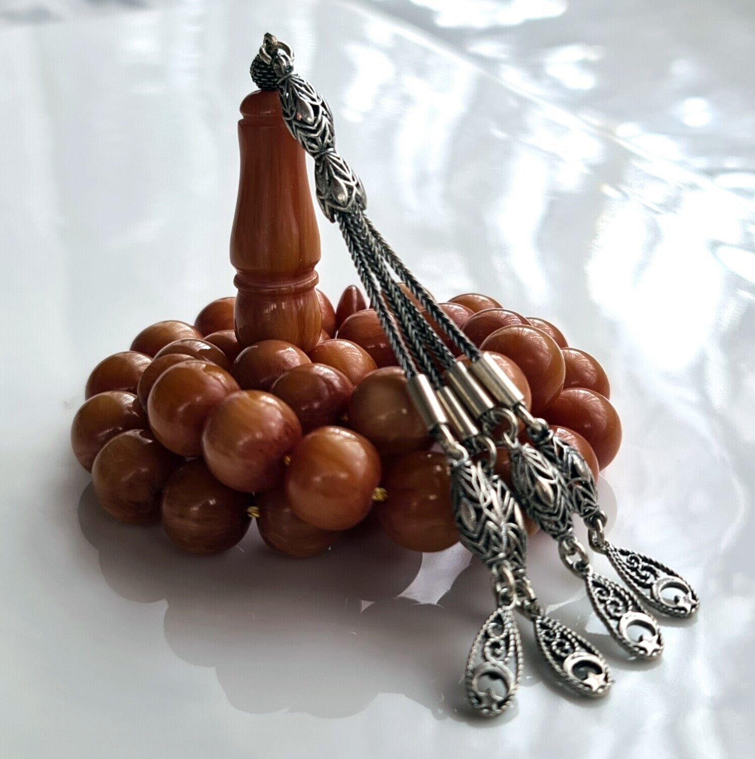 Old German misky Prayer Worry Beads Baga Subha Tasbih Misbaha Faturan