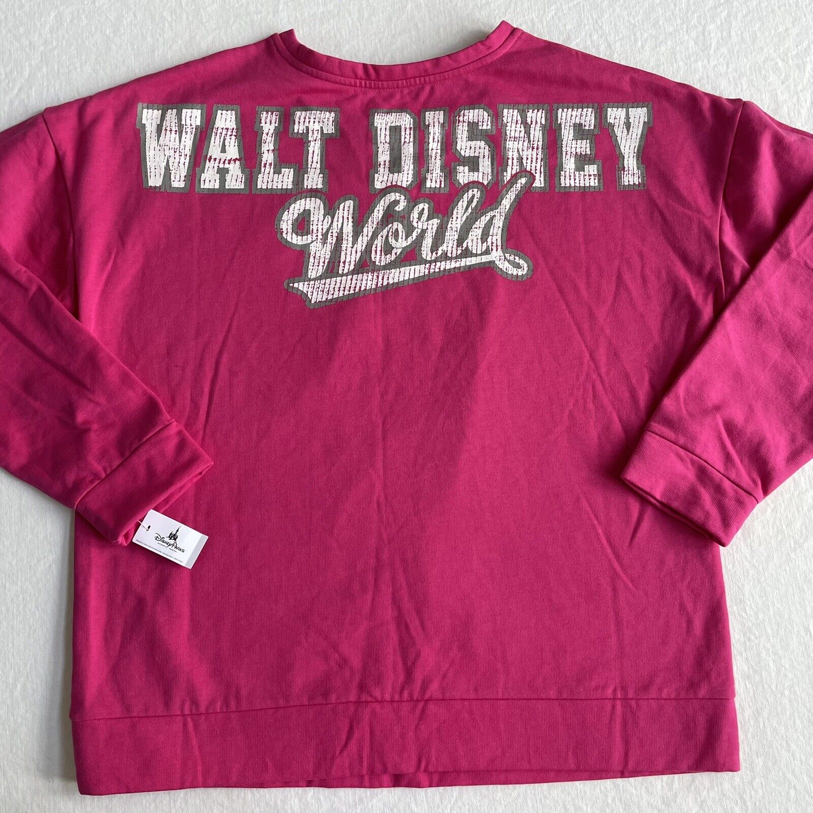 Disney Parks Top '71 Hot Pink Pullover Sweatshirt Top LARGE Womens