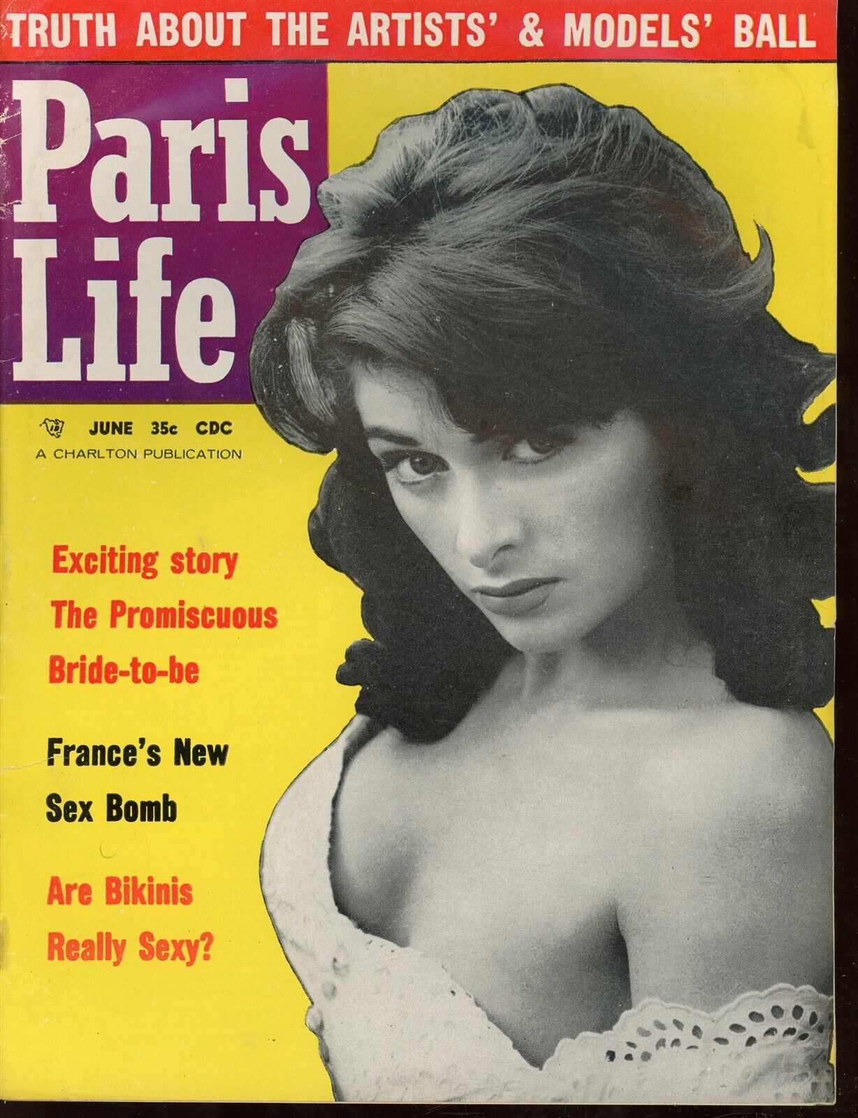 PARIS LIFE June 1958 Pin-Up Girlie Magazine BRIGITTE BARDOT Leg Art Photos vv