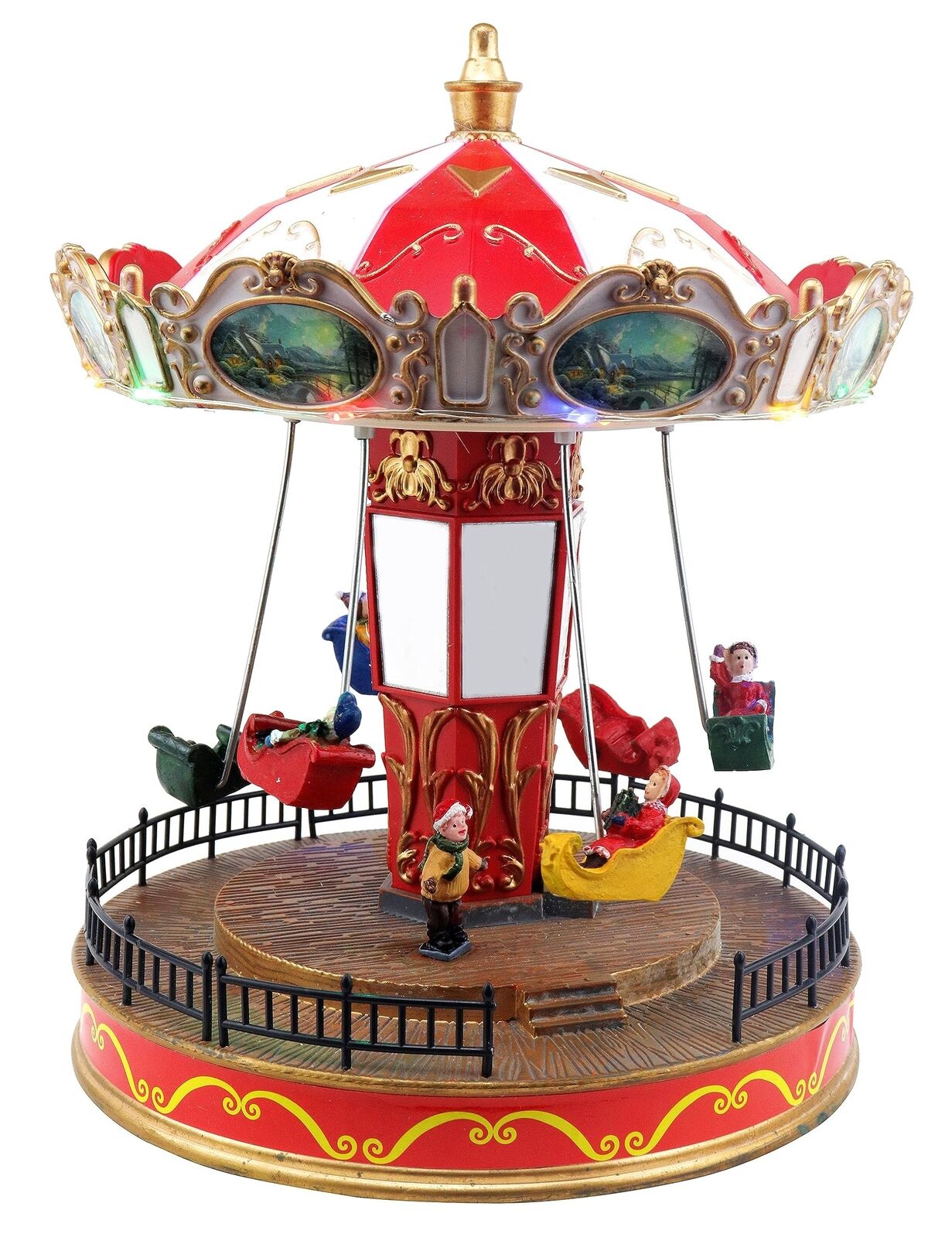 Musical Christmas Carousel - Animated Pre-lit Musical Carnival Snow Village -...