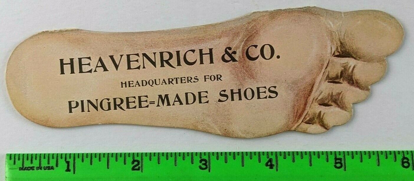 Vintage 1897 Pingree Shoes Detroit Foot Feet Bifold Women Victorian Trade Card