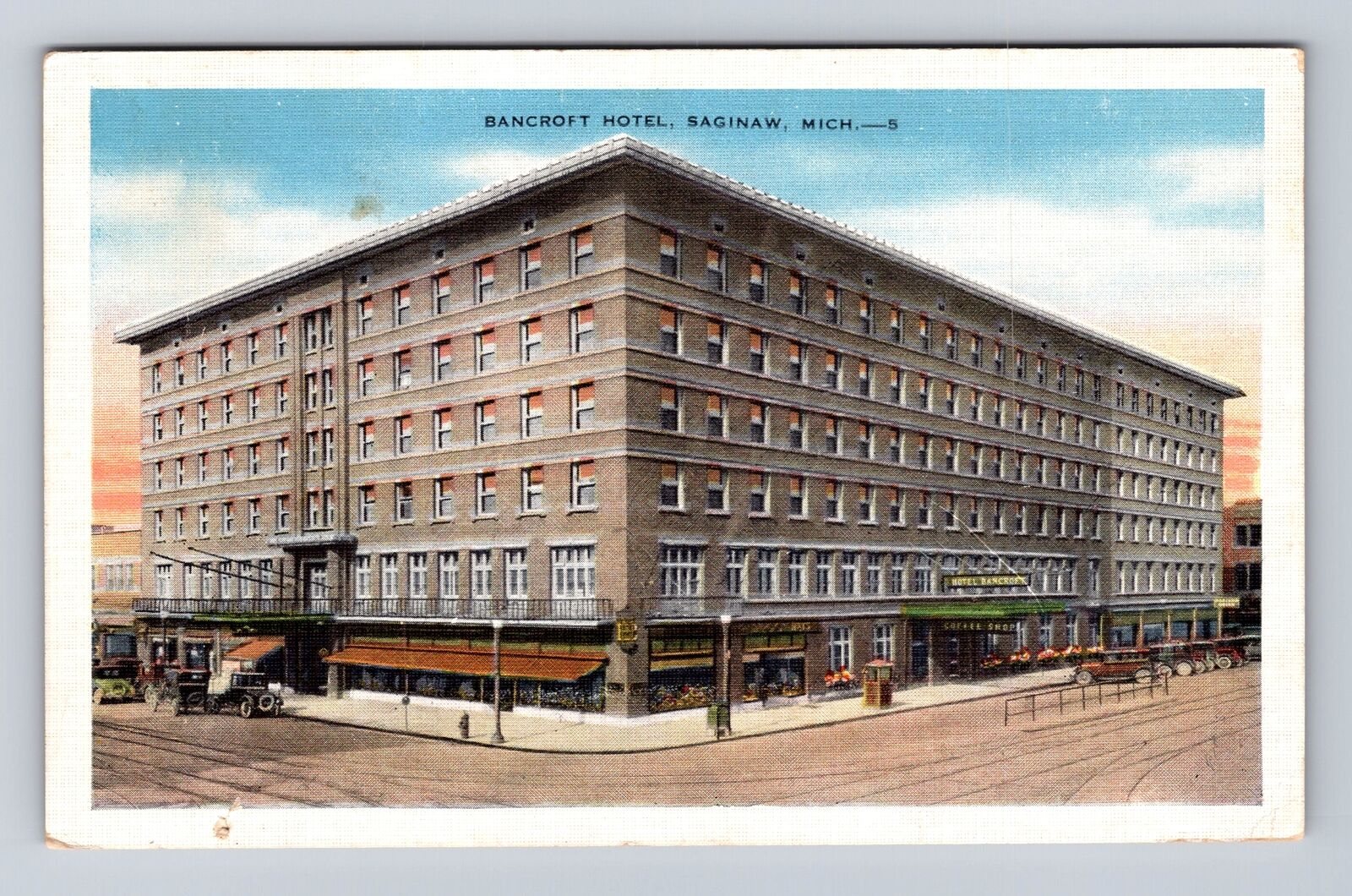 Saginaw MI- Michigan, Bancroft Hotel, Advertisement, Vintage c1935 Postcard