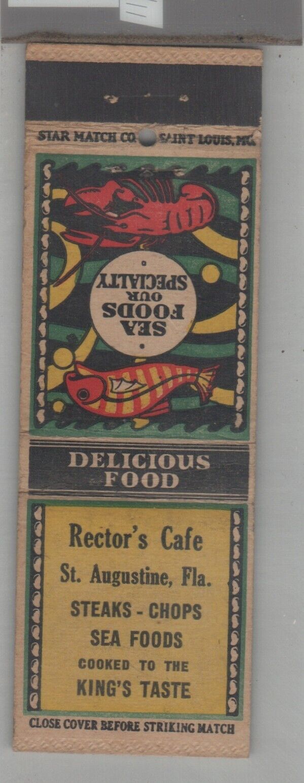 Matchbook Cover - Star Match Co Rector\'s Cafe St. Augustine, FL