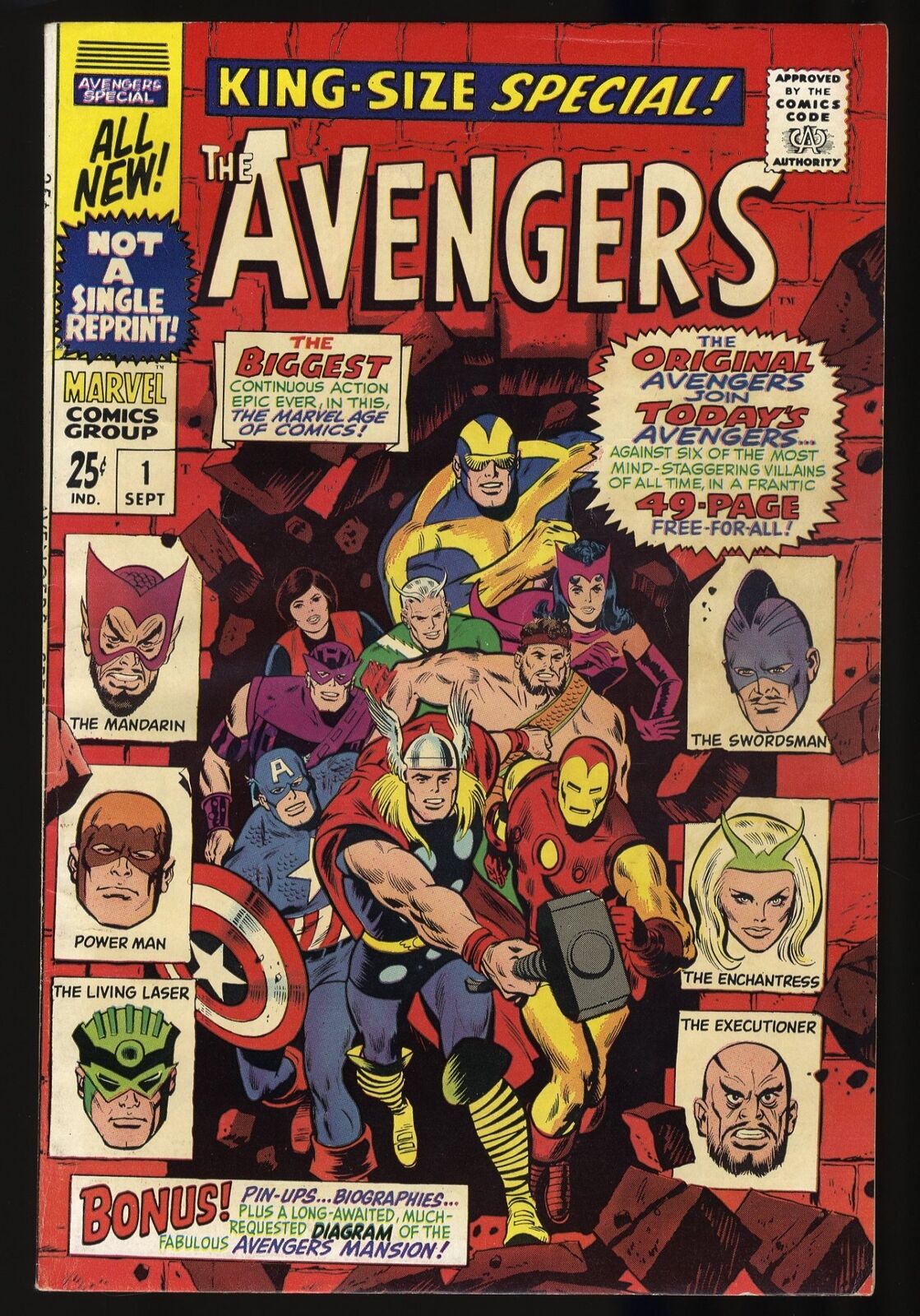 Avengers Annual (1967) #1 VF- 7.5 Thor Iron Man Captain America New Line-Up