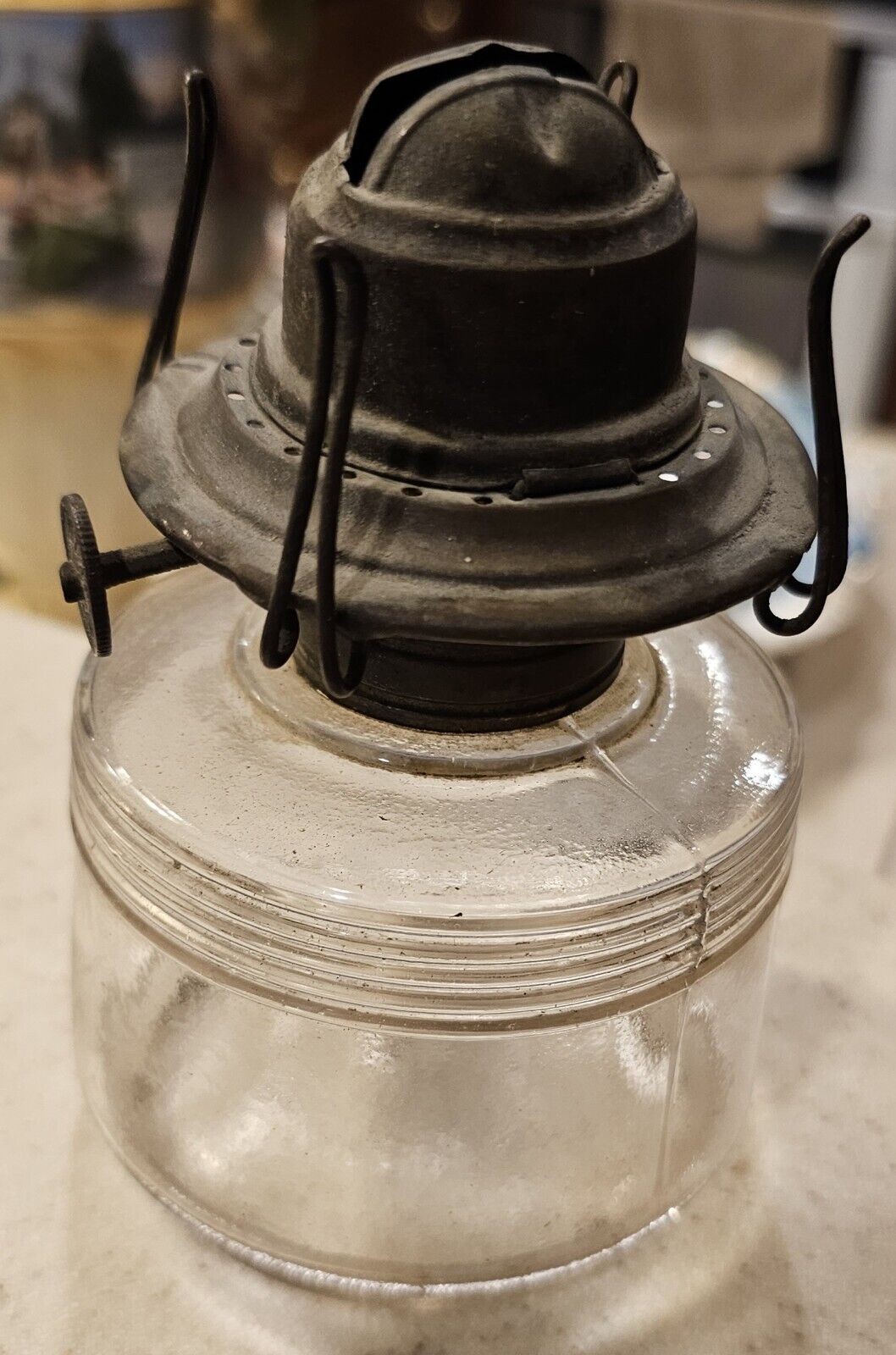 1877 Patent Miniature Kerosene Oil Lamp No Wick, Antique 