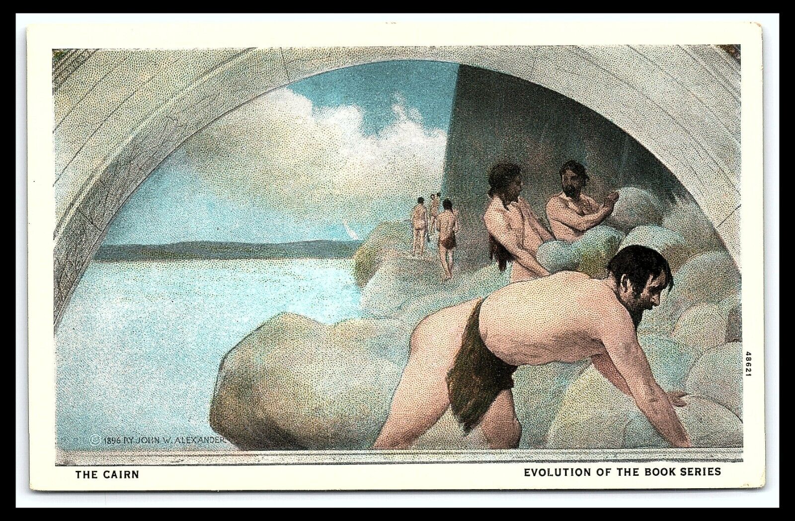 Washington DC Library of Congress Mural Painting The Cairn Postcard   pc299