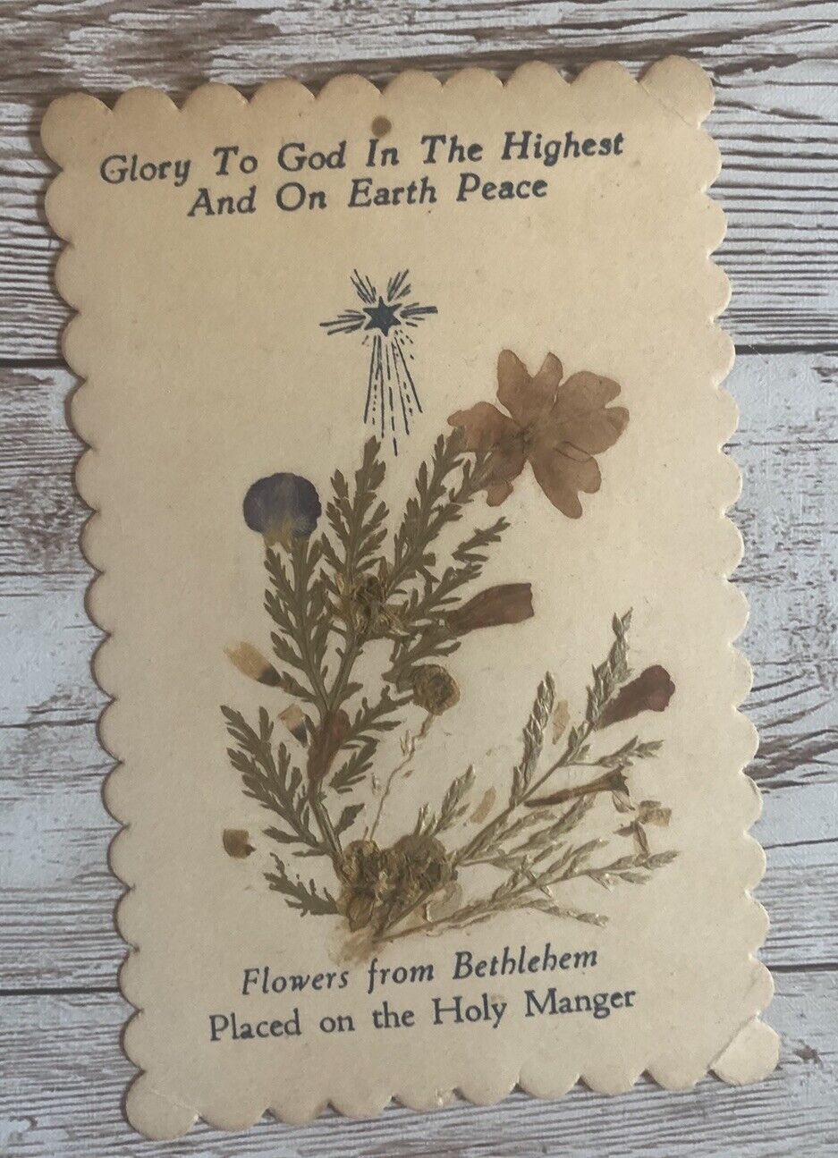 Vintage Artifact Flowers From Bethlehem Book Mark