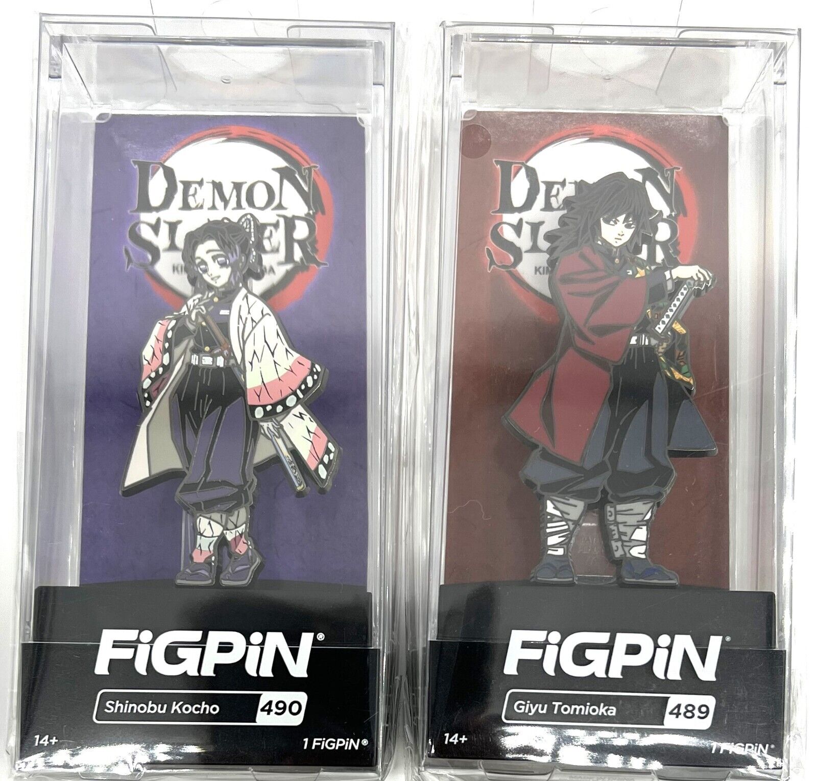 FiGPiN Demon Slayer: Kimetsu no Yaiba Giyu #489 & Shinobu #490 Collectible Pins
