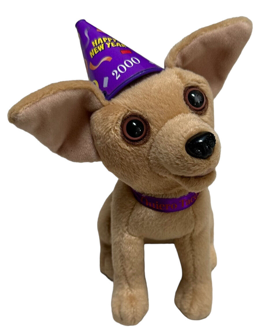 Yo Quiero Taco Bell Chihuahua Plush Dog DOES NOT TALK Happy New Year 2000