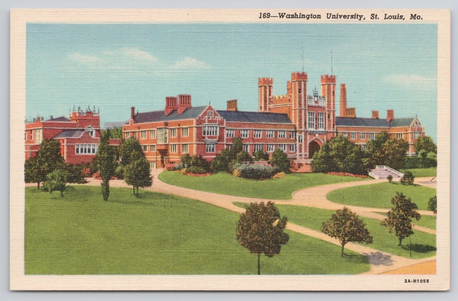 Washington University St. Louis Missouri Vintage Linen Postcard