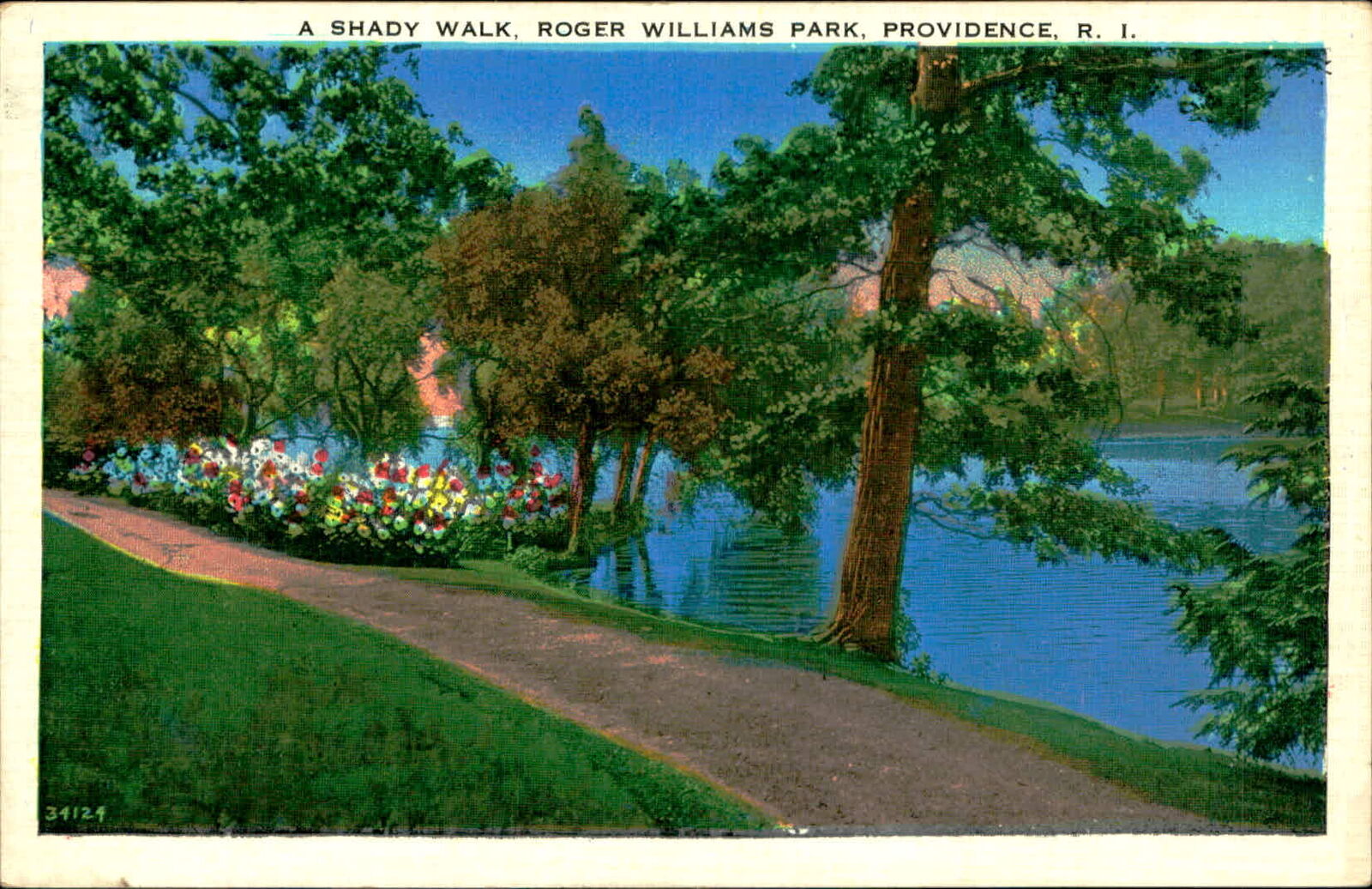 Postcard: 34124 A SHADY WALK, ROGER WILLIAMS PARK, PROVIDENCE, R. I.
