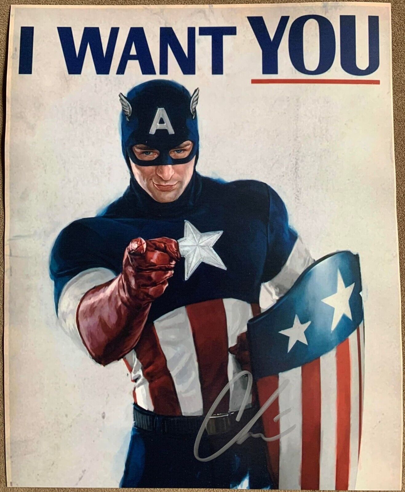 Chris Evans Autographed Photo, 8x10 with COA, Captain America, Marvel, MCU