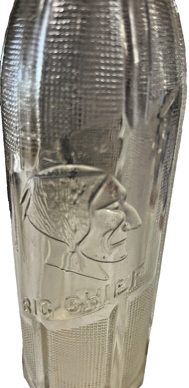 Vintage Big Chief Soda Bottle, embossed, 8 ounce, 1937, Poteau, Oklahoma